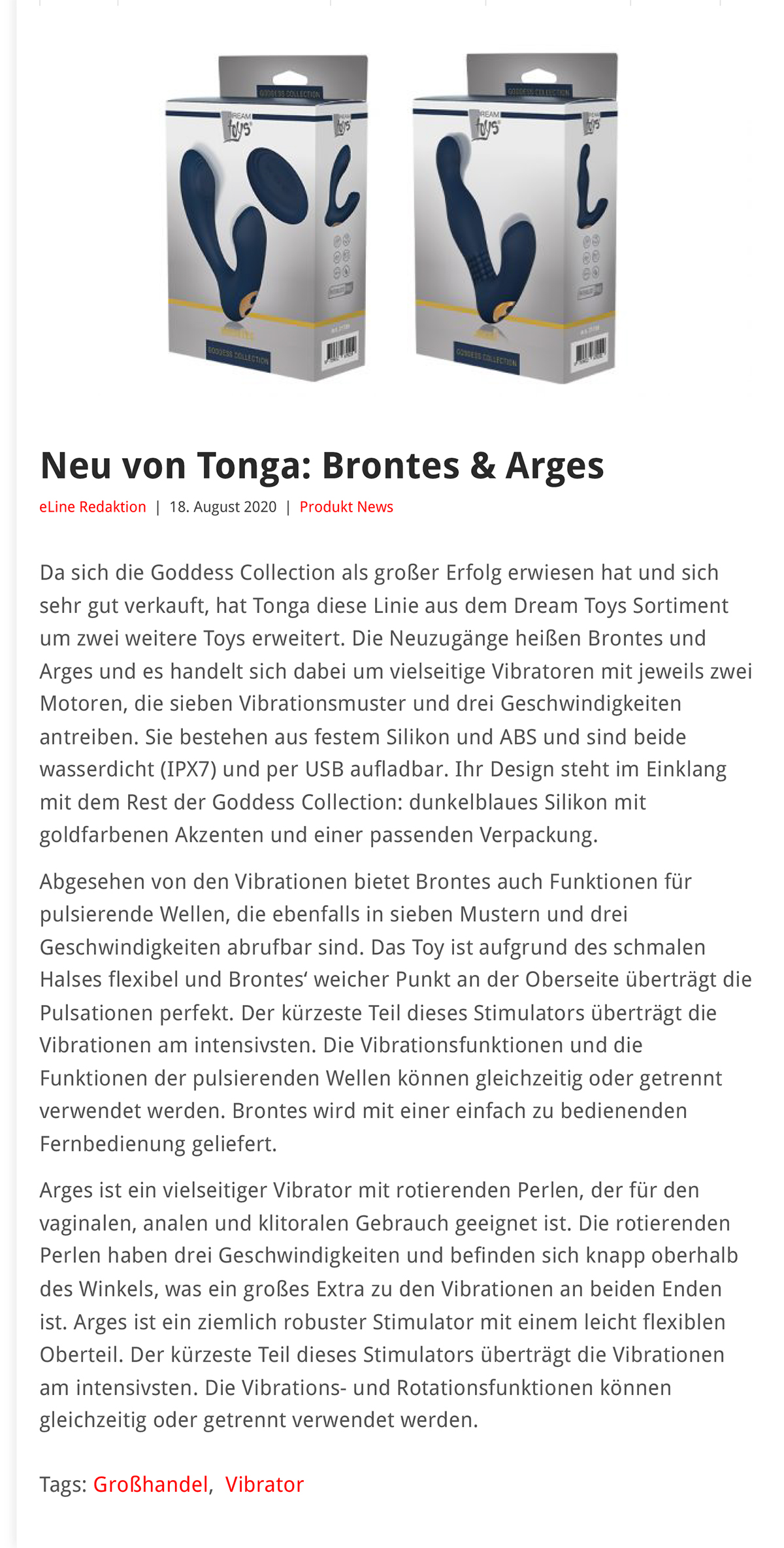 2020-08 eLine Online - Dream Toys Goddess Collection